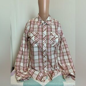 Vintage! Delias plaid button down